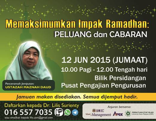 Memaksimumkan impak ramadhan