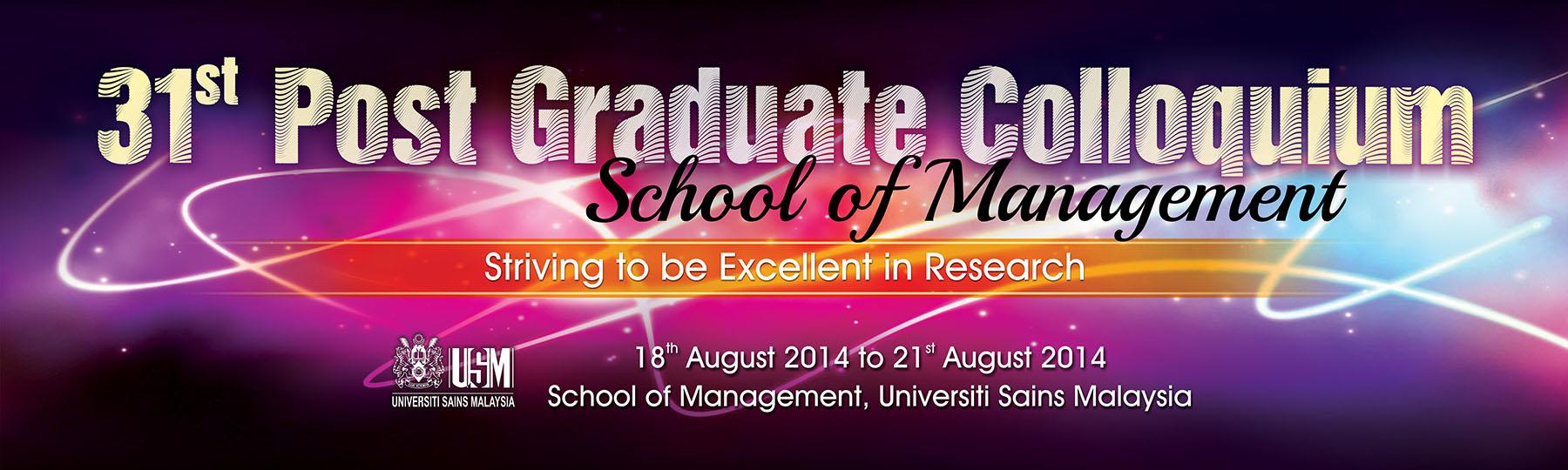 Banner 3x10ft 31st Postgraduate Colloquium 2014